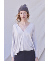 V-NECK OVERSIZE T-SHIRT IN STONE