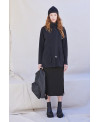 ELASTIC MIDI SKIRT IN BLACK