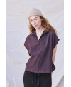 PLUSH HIGH COLLAR VEST IN PURPLE