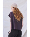 PLUSH HIGH COLLAR VEST IN PURPLE