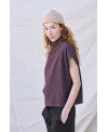 PLUSH HIGH COLLAR VEST IN PURPLE