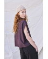 PLUSH HIGH COLLAR VEST IN PURPLE