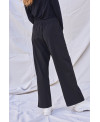 BLACK ELASTIC WAIST TROUSERS