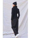 BLACK ELASTIC WAIST TROUSERS