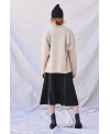 SHORT BOILED WOOL JACKET IN BEIGE