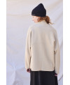 SHORT BOILED WOOL JACKET IN BEIGE