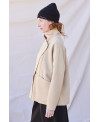 SHORT BOILED WOOL JACKET IN BEIGE