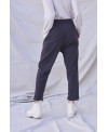 Elastic basic trousers in mauve