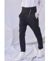 DISPLACED ZIPPER TROUSERS BLACK