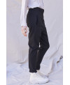 DISPLACED ZIPPER TROUSERS BLACK