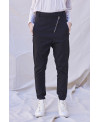 DISPLACED ZIPPER TROUSERS BLACK