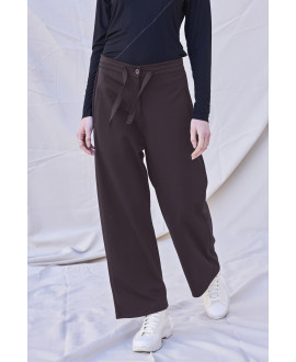 MAUVE ELASTIC WAIST TROUSERS