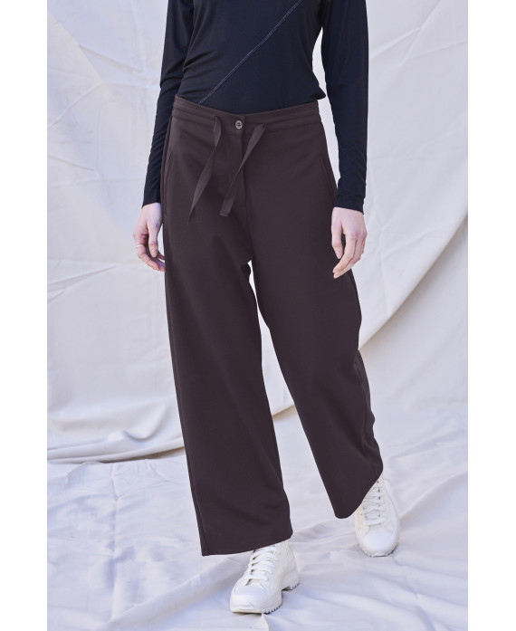 MAUVE ELASTIC WAIST TROUSERS