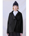 SHORT BOILED WOOL JACKET IN BLACK