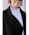 SHORT BOILED WOOL JACKET IN BLACK