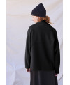 SHORT BOILED WOOL JACKET IN BLACK