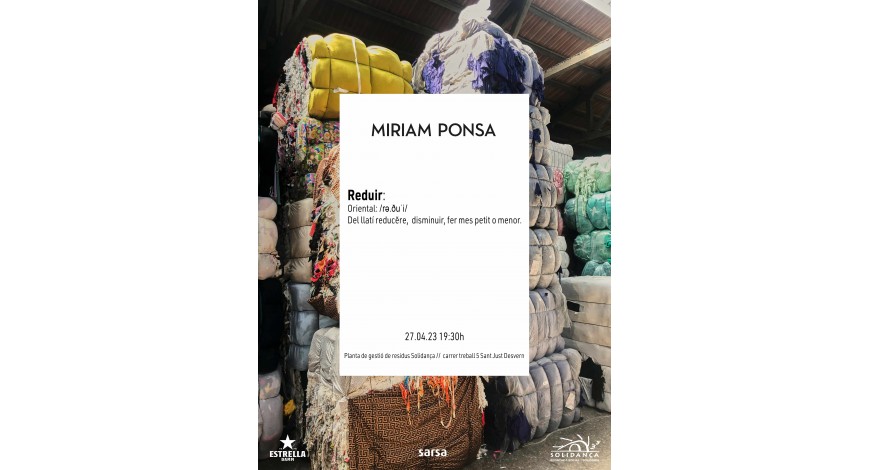 MIRIAM PONSA presenta la colección verano 2023 REDUIR el 27 de abril inspirada en la primera R de la sostenibilidad